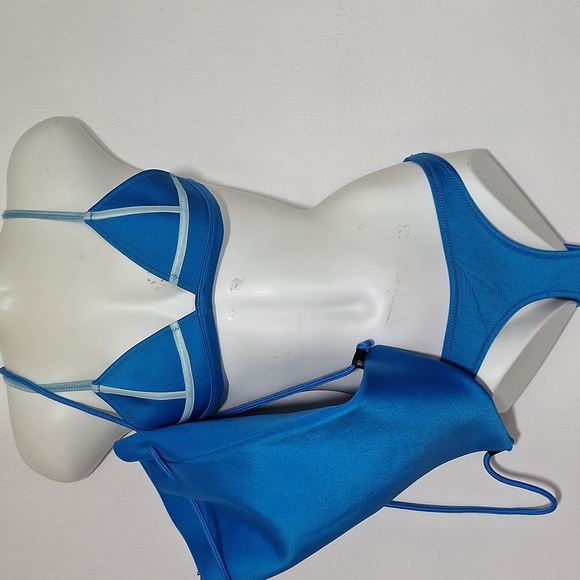 Triangl Swimwear Blue Swim Bikini Set Beach XS Cinchbag Neoprene - Picture 1 of 16